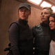 Diyoza is on the left, the blond is her daughter Hope that she and Octavia raised together on Skyring. Octavia no longer eats people or paints her face with their blood, and she and Diyoza are clearly in love even if (like the alien butthole) no one will acknowledge it.